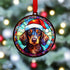 Dachshund in Santa Hat Suncatcher Decoration